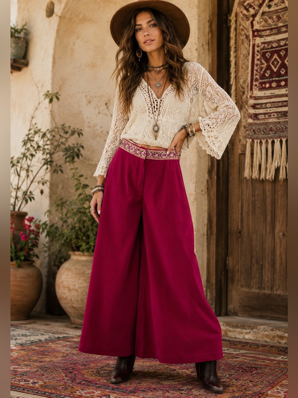 Aratta Jovie Wide-Leg Pants Large